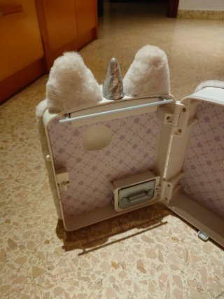 Joyero Peluche Cúbico Gaticornio Blanco