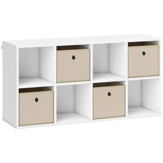 Estantería 8 cubos beige y blanca