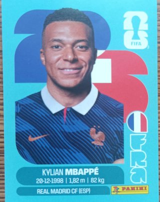 Cromo Panini Kylian Mbappé Mundial 2026