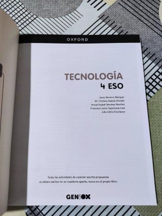 Tecnología 4º ESO. Libro del estudiante. GENiOX