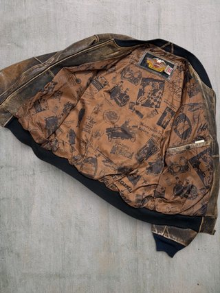 Bomber Harley Davidson Vintage Cuero XL/XXL