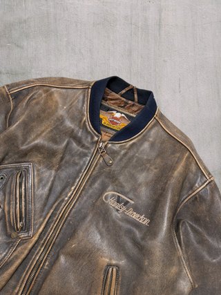 Bomber Harley Davidson Vintage Cuero XL/XXL