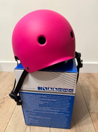 Casco Powerslide niña rosa talla M, entre 55-58 cm