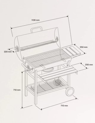 Parrilla Barbacoa Carbón con Ruedas