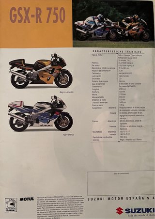 Catálogo Suzuki GSX-R 750