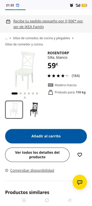 Sillas INGOLF Ikea madera blancas (x2)