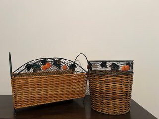 Conjunto papelera y revistero decorado