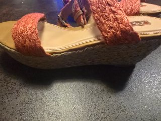 Sandalias cuña cáñamo coral T41