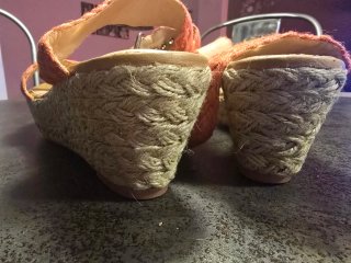 Sandalias cuña cáñamo coral T41