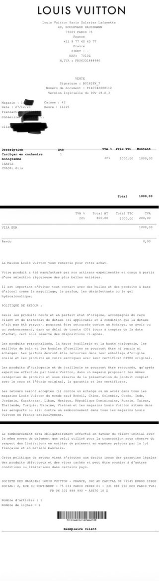 Cárdigan Chaqueta Louis Vuitton Monogram Gris