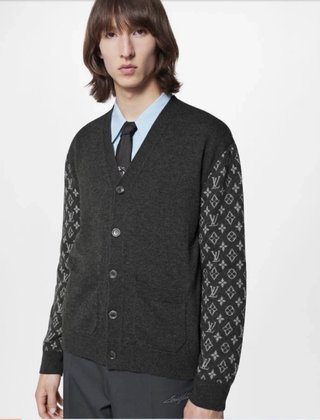 Cárdigan Chaqueta Louis Vuitton Monogram Gris