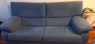 Sofá 2 plazas 2 X 0,80m azul/gris