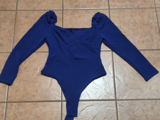 Body azul manga larga