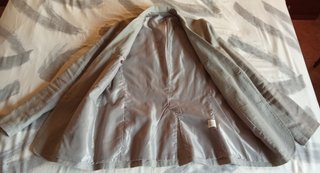 Americana de lino beige/gris