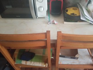 Mesa de cocina madera y marmol