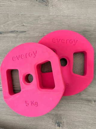 Barra de pesas Evergy con discos 5kg y 2.5kg