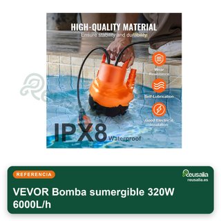VEVOR Bomba sumergible 320W 6000L/h