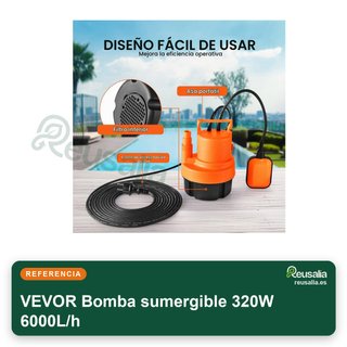 VEVOR Bomba sumergible 320W 6000L/h