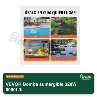 VEVOR Bomba sumergible 320W 6000L/h