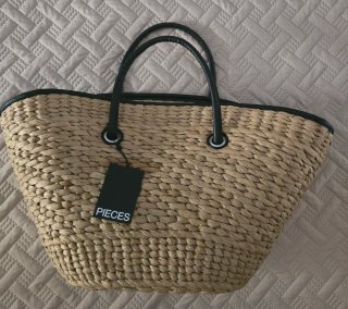 Bolso de rafia Pieces natural