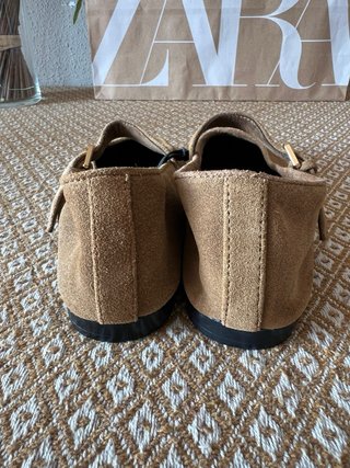 Bailarinas Zara Piel Marrón Talla 38 Nuevas