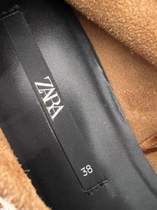 Bailarinas Zara Piel Marrón Talla 38 Nuevas