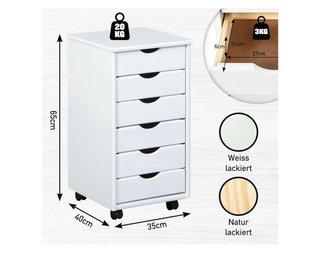 Cajonera Inter Link con ruedas 6 cajones