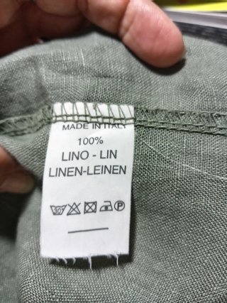Abito verde oliva in lino, taglia M/L