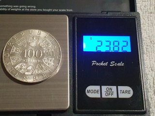 Moneda 100 Chelines Plata 1975 Austria 24gr