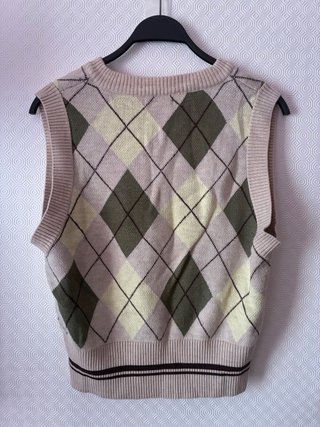 Gilet Zara Argyle Beige Verde