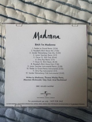 Madonna Bitch I’m Madonna Remixes Cd Promo