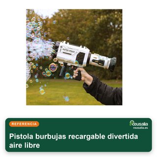 Pistola burbujas recargable divertida aire libre