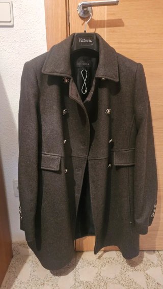 Abrigo Zara Verde Oliva Doble Botonadura