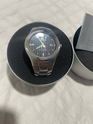 Reloj Lacoste Plata y Negro ''verdadero''
