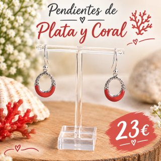 Pendientes Plata y Coral