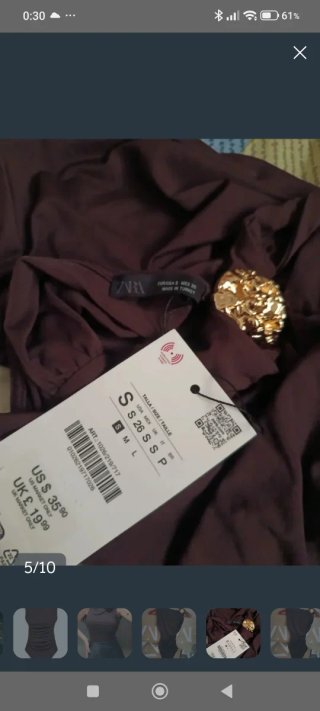 Body Zara marrón drapeado con detalle dorado