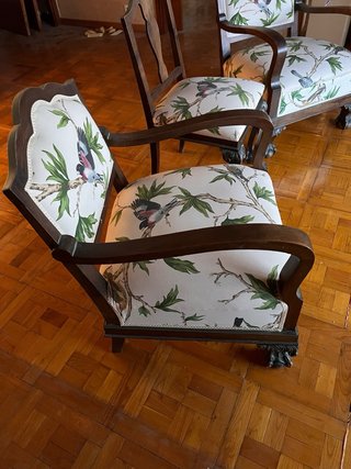 Conjunto sillones descalzadoras tapizadas