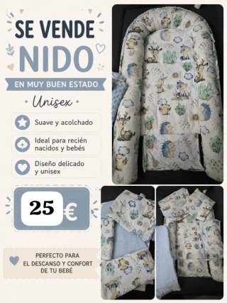 Nido per neonati unisex, morbido e imbottita negoziabile