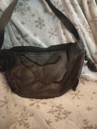 Bolso de cuero auténtico negro