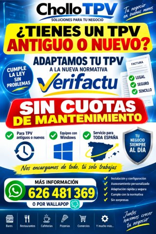 ADAPTAMOS TU TPV A VERIFACTU – SIN CUOTAS