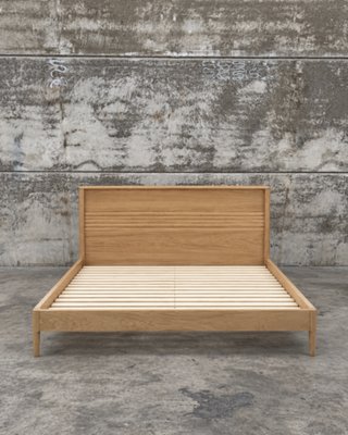 Cama Lenon de madera y chapa de roble para colchón de 180 x 200 cm FSC MIX Credit.