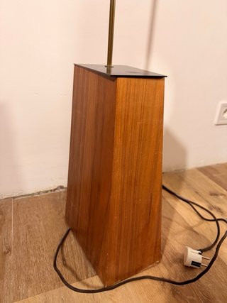 Lámpara de pie diseño vintage de madera y metal