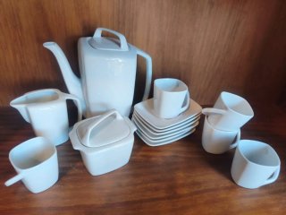 Conjunto vajilla café cerámica blanco