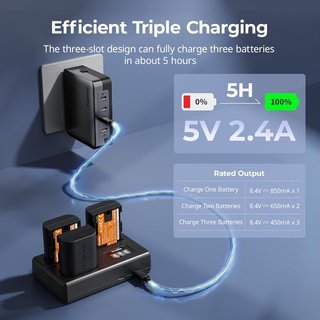 SMALLRIG Kit Baterías LP‑E6NH + Cargador Triple
