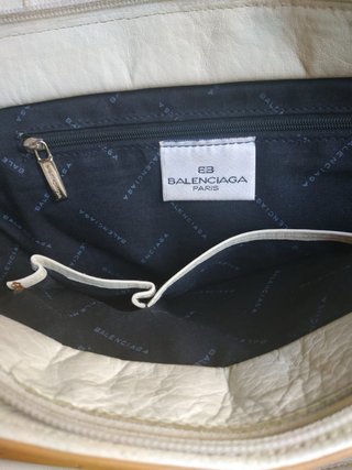 Borsa Balenciaga in pelle bianco e marrone