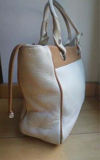 Borsa Balenciaga in pelle bianco e marrone