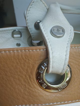 Borsa Balenciaga in pelle bianco e marrone