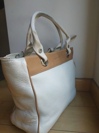 Borsa Balenciaga in pelle bianco e marrone