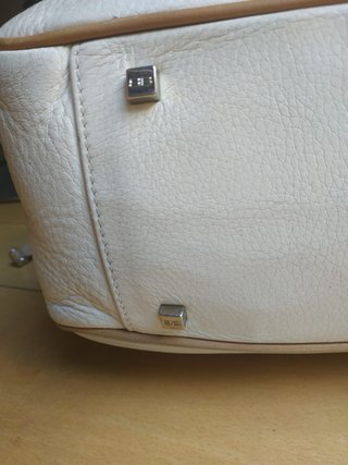 Borsa Balenciaga in pelle bianco e marrone