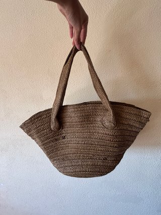Conjunto bolso y sombrero rafia boho